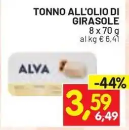 Centro Commerciale Discount Tonno all'olio di girasole Alva offerta