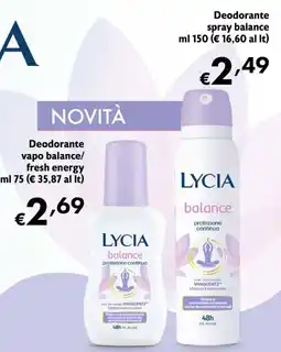 Maxi Supermercati Deodorante spray balance offerta