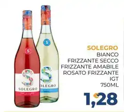 Moderna Solegro bianco frizzante secco, solegro frizzante amabile, solegro rosato frizzante offerta