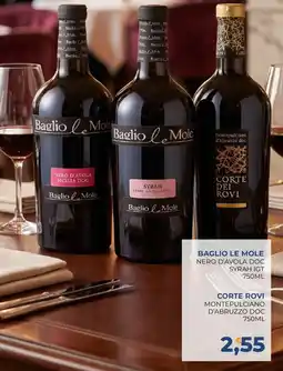 Moderna Baglio le Mole Nero d'Avola Doc Syrah Igt Corte Rovi Montepulciano d'Abruzzo Doc offerta