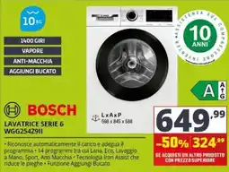 Comet Lavatrice Serie 6 Bosch offerta
