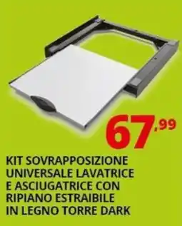 Comet Kit sovrapposizione universale lavatrice e asciugatrice con ripiano estraibile in legno torre dark offerta