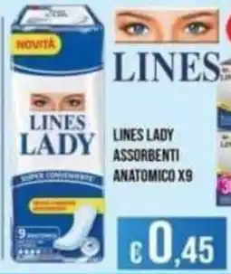 Azzurro Convenienza Lines lady assorbenti anatomico offerta