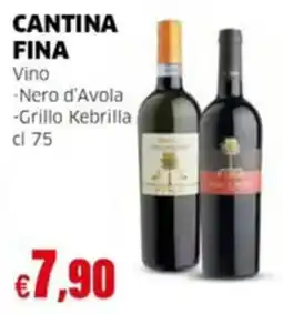 Mercati Alimentari Cantina Fina Vino Nero d'Avola Grillo Kebrilla offerta