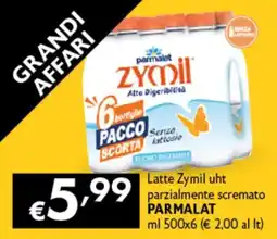 Spak Supermercati Latte Zymil uht parzialmente scremato Parmalat offerta