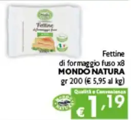 Spak Supermercati Fettine di formaggio fuso MONDO NATURA offerta