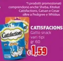 Mercati Alimentari Catisfactions Gatto snack offerta