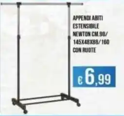 Azzurro Convenienza Appendi abiti estensibile newton offerta
