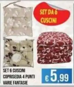 Azzurro Convenienza Set 6 cuscini offerta