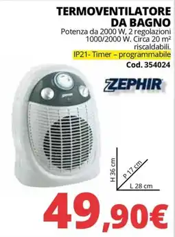Brico Io Termoventilatore da bagno ZEPHIR offerta