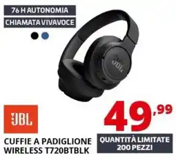 Comet JBL cuffie a padiglione wireless T720BTBLK offerta