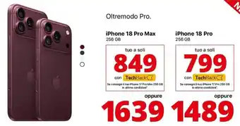 Comet iPhone 18 Pro Max 256GB offerta
