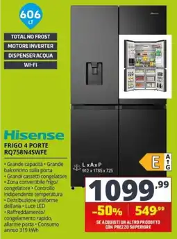 Comet Hisense frigo 4 porte offerta
