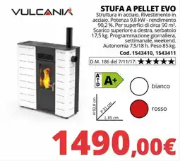 Brico Io Stufa a pellet Evo Vulcania offerta