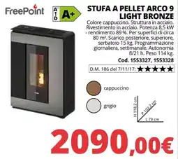 Brico Io Stufa a pellet Arco 9 Light Bronze offerta