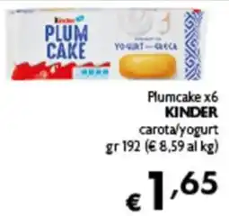 Spak Supermercati Plumcake Kinder offerta