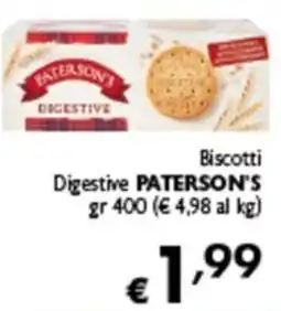 Spak Supermercati Biscotti Digestive PATERSON'S offerta