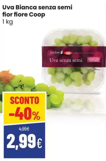 Coop Trentino Uva Bianca senza semi fior fiore Coop offerta