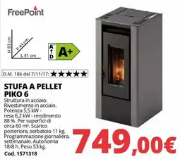 Brico Io FreePoint Stufa a pellet Piko 6 offerta