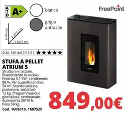 Brico Io Stufa a pellet Atrium 5 FreePoint offerta