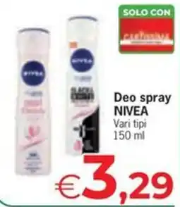 Eurospar Deo spray NIVEA offerta