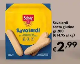 Maxi Supermercati Savoiardi Schär senza glutine offerta