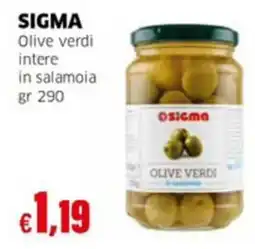 Mercati Alimentari Sigma olive verdi intere in salamoia offerta