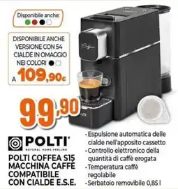 Expert Polti Coffea S15 macchina caffè compatibile con cialde E.S.E. offerta