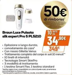 Expert Braun Luce Pulsata silk expert Pro 5 offerta
