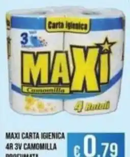 Azzurro Convenienza Maxi carta igienica 4R 3V camomilla profumata offerta