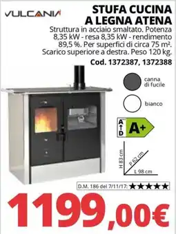 Brico Io Stufa cucina a legna Atenea Vulcana offerta