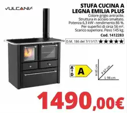Brico Io Stufa cucina a legna Emilia Plus Vulcania offerta