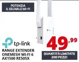 Comet tp-link range extender onemesh wi-fi 6 ax1500 re505x offerta