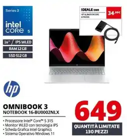 Comet HP OMNIBOOK 3 NOTEBOOK 16-BU0002NLX offerta