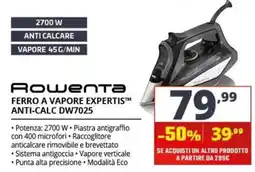 Comet Rowenta ferro a vapore expertis™ anti-calc dw7025 offerta