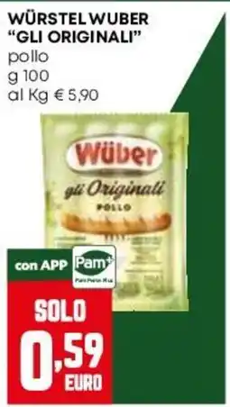 Pam Würstel Wuber gli Originali pollo offerta