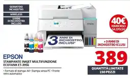 Comet Epson stampante inkjet multifunzione Ecotank ET-3956 offerta