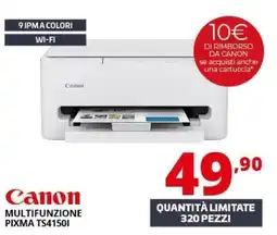 Comet Canon Multifunzione Pixma TS4150I offerta