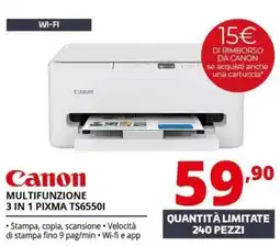 Comet Canon Multifunzione 3 in 1 Pixma TS6550i offerta