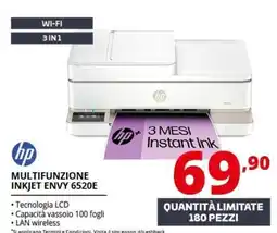 Comet Hp multifunzione inkjet envy 6520e offerta