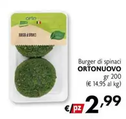 Eurospesa Burger di spinaci ORTONUOVO offerta