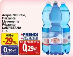 Docks Cash&Carry Acqua Naturale, Frizzante, Lievemente Frizzante Lauretana offerta