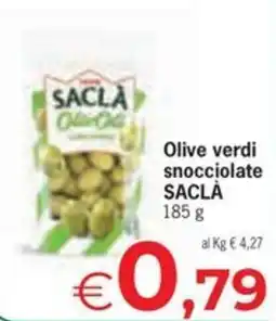 Eurospar Olive verdi snocciolate SACLÀ offerta