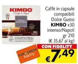 Eurospesa Caffè in capsule compatibili Dolce Gusto KIMBO offerta