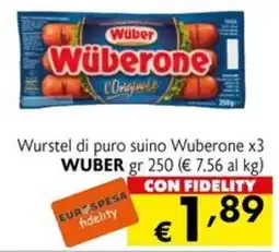 Eurospesa Wurste di puro suino Wuberone offerta