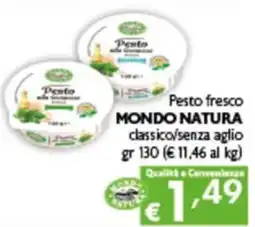 Spak Supermercati Pesto fresco MONDO NATURA classico/senza aglio offerta