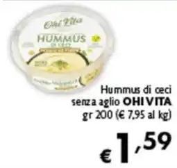 Spak Supermercati Hummus di ceci senza aglio OHIVITA offerta