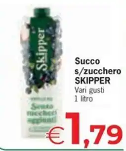 Eurospar Succo s/zucchero SKIPPER offerta