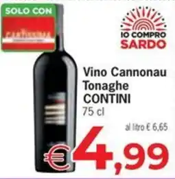 Eurospar Vino Cannonau Tonaghe Contini offerta
