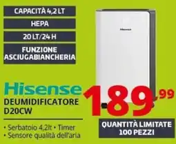 Comet Hisense deumidificatore D20CW offerta